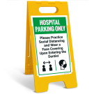 Hospital Parking Only Practice Social Distancing Sidewalk Sign Kit, Hospital Parking Only Practice Social Distancing Sidewalk Sign Kit,