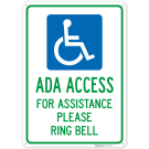 ADA Access For Assistance Please Ring Bell Sign, ADA Access For Assistance Please Ring Bell Sign,