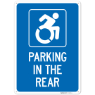 Parking In The Rear Accesible Parking Sign, Parking In The Rear Accesible Parking Sign,