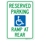 Accessible Ramp At Rear Sign, Accessible Ramp At Rear Sign,