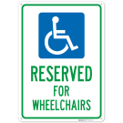 Reserved For Wheelchairs With Graphic Sign, Reserved For Wheelchairs With Graphic Sign,