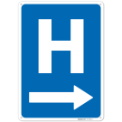 H Hospital Entrace With Right Arrow Sign, H Hospital Entrace With Right Arrow Sign,