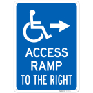 Access Ramp To The Right Sign, Access Ramp To The Right Sign,