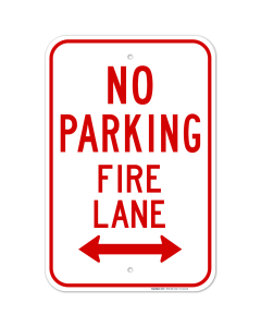 Dual Arrow Fire Lane No Parking Sign