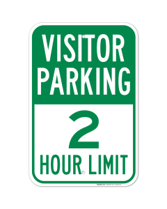 Visitor Parking 2 Hour Limit Sign