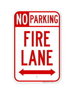 No Parking Fire Lane With Bidirectional Arrow Sign, (SI-65039)