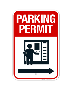 Parking Permit Right Arrow Sign
