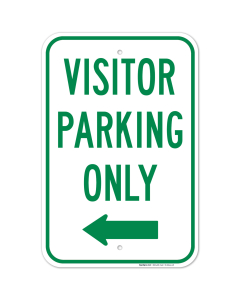 Visitor Parking Only With Left Arrow Sign