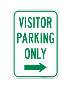 Visitor Parking Only With Right Arrow Sign