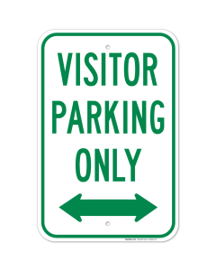 Visitor Parking Only With Bidirectional Arrow Sign