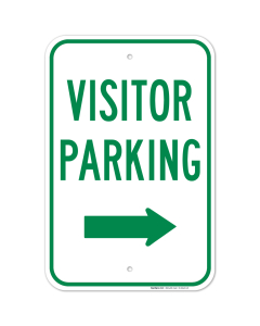 Visitor Parking With Right Arrow Sign