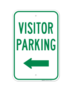 Visitor Parking With Left Arrow Sign
