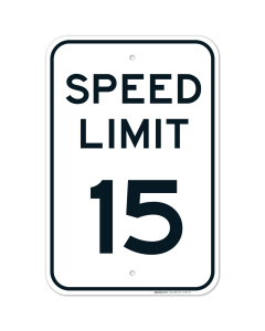 Speed Limit 15 MPH Sign