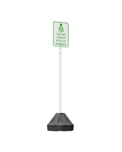 Portable Sign Post - Thick Walled Plastic, 18" Base with 60" post