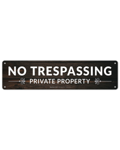 Private Property No Trespassing Sign, Rectangle Brown Background Sign