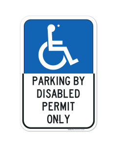 Florida Handicap Parking Sign, Parking by Disabled Permit Only