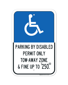 Florida Handicap Parking Sign, Parking by Permit Only