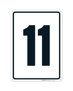 Parking Lot Number Sign With Number 11 (Eleven) Sign
