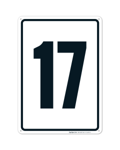Parking Lot Number Sign With Number 17 (Seventeen) Sign
