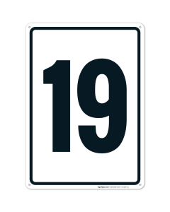 Parking Lot Number Sign With Number 19 (Nineteen) Sign