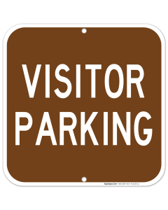 Visitor Parking Sign, Brown Background