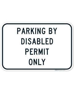 Florida Handicap Parking Sign, Parking By Disabled Permit Only Sign