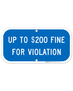 New York Handicap Parking Sign, Up To $200 Fine For Violation