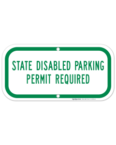 New York Handicap Parking Sign, State Disabled Parking Permit Required