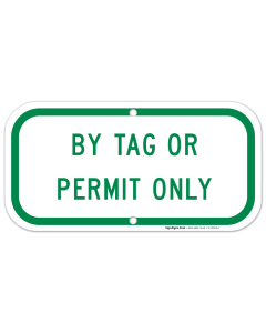 Maryland Handicap Parking Sign, By Tag Or Permit Only