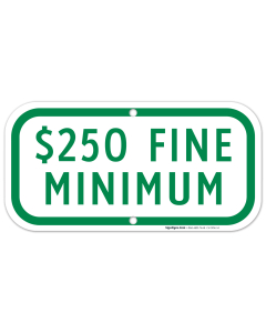 Ohio Handicap Parking Sign, 250 Fine Minimum