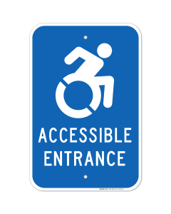New York Handicap Parking Sign, Accessible Entrance With Symbol Sign