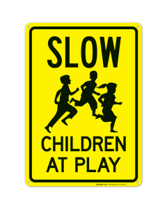 Slow Children At Play Sign, Traffic Sign