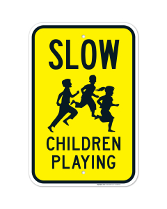 Slow Children Playing Sign, Traffic Sign