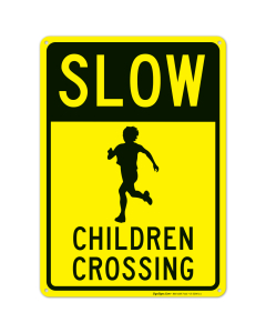 Slow Children Crossing Sign, Traffic Sign
