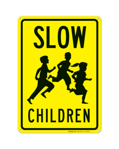 Slow Children Sign, Traffic Sign