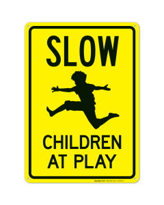 Slow Down Children At Play Sign, Traffic Sign