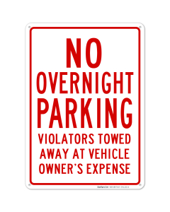 No Overnight Parking Sign