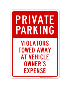 Private Parking Violators Towed Away Sign