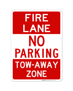 Fire Lane Header No Parking Tow Away Zone Sign