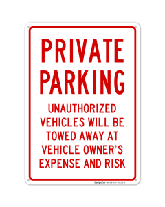 Private Parking No Parking Sign