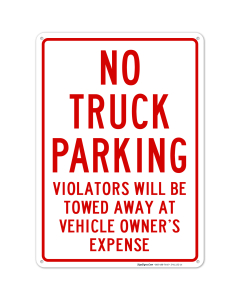 No Truck Parking Sign