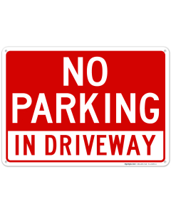 In Driveway With No Parking Header Sign