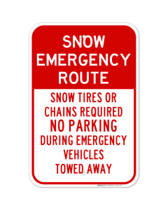 Snow Emergency Route Sign