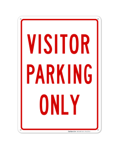 Only Visitor Parking Red Sign