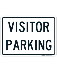 Visitor Parking Black Sign