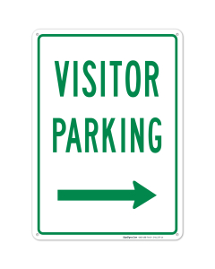Right Side Visitor Parking Green Sign