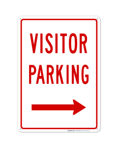 Right Side Visitor Parking Red Sign