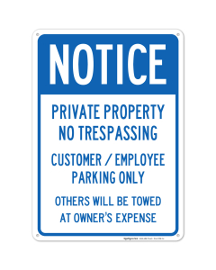 Private Property No Trespassing Notice Sign