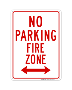 Left-Right No Parking Fire Zone Sign