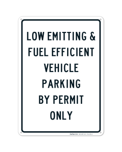 Low Emitting Vehicle Permit Parking Sign
